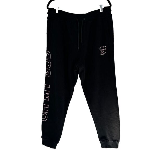 Shane Dawson Merch Oh My God Dead Pig Sweatpants Joggers Size 2XL Black Pull On - Picture 1 of 9